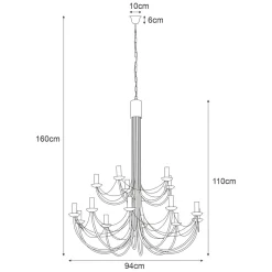 Sklep Kaja Dwupoziomowy żyrandol świecznik K-3523 PERSEO | Kaja Oświetlenie