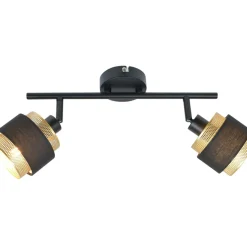 Best Sale Dwupunktowa, czarno-złota listwa sufitowa SPL-95820-2 z serii RENEZ Żyrandole Nowoczesne