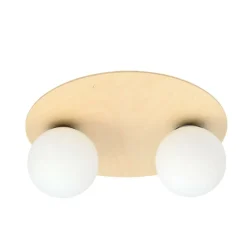 Store Dwupunktowa, drewniana lampa sufitowa 1142/2B KENZO | Kaja Oświetlenie Żyrandole Nowoczesne