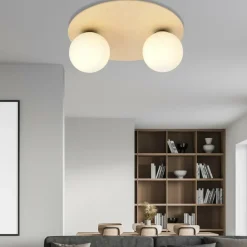 Store Dwupunktowa, drewniana lampa sufitowa 1142/2B KENZO | Kaja Oświetlenie Żyrandole Nowoczesne