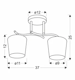Sklep Kaja Dwupunktowa lampa sufitowa do holu 32-22653 ESNYR | Kaja Oświetlenie