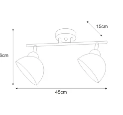 Sklep Kaja Dwupunktowa lampa sufitowa K-JSL-1306/2W HORNET | Kaja Oświetlenie