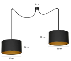 Best Dwupunktowa lampa wisząca z abażurami 184/2 ROTO | Kaja Oświetlenie Żyrandole Nowoczesne