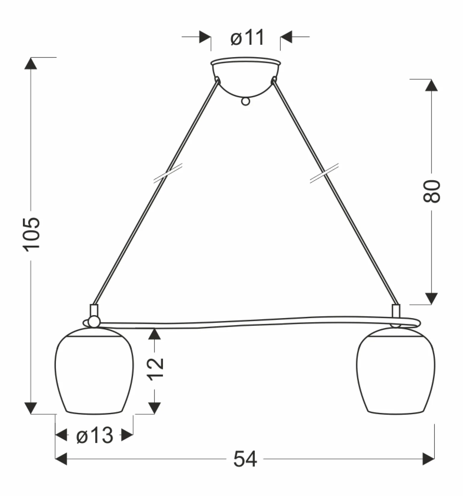 Sklep Kaja Dwupunktowa, patynowa lampa wisząca 32-07360 SERANO | Kaja Oświetlenie