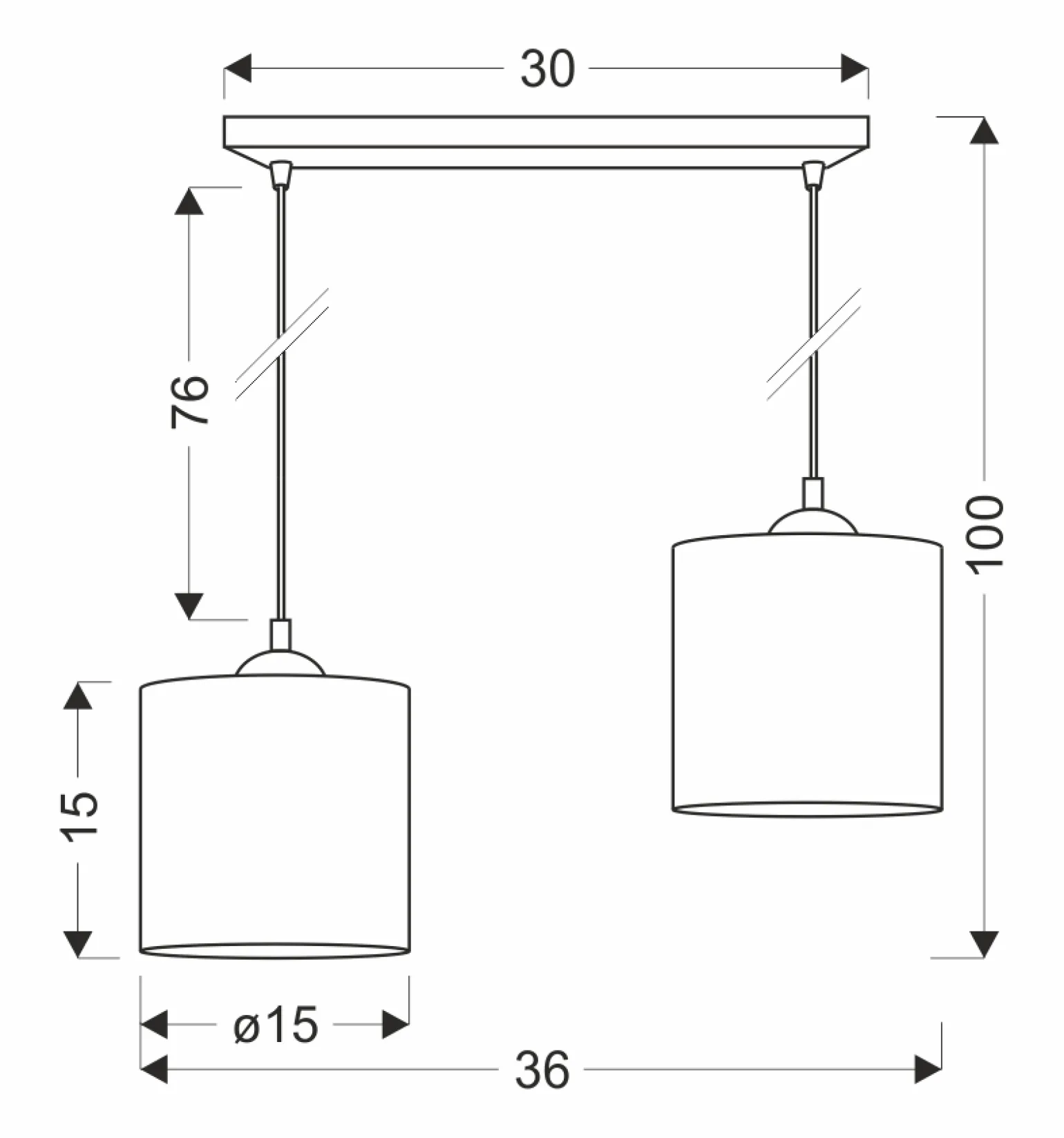 Sklep Kaja Dwupunktowa, rustykalna lampa wisząca nad stół 32-18328 LEGNO | Kaja