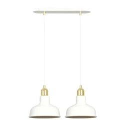 Clearance Dwupunktowy, biało-złoty zwis do kuchni 1043/2 IBOR | Kaja Oświetlenie Żyrandole Nowoczesne