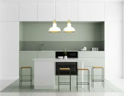 Clearance Dwupunktowy, biało-złoty zwis do kuchni 1043/2 IBOR | Kaja Oświetlenie Żyrandole Nowoczesne