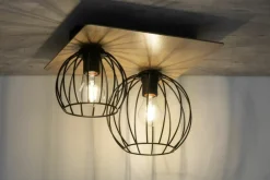 Store Dwupunktowy, druciany plafon do holu SIG 32358 z serii CYBER PROSTOKĄT Żyrandole Nowoczesne