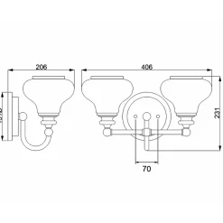Sklep Kaja Dwupunktowy kinkiet ścienny HK-AINSLEY2-BATH z serii AINSLEY