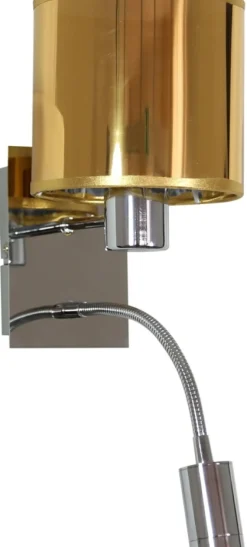 Sklep Kaja Dwupunktowy kinkiet ze złotym abażurem 21-29287 SYLWANA | Kaja