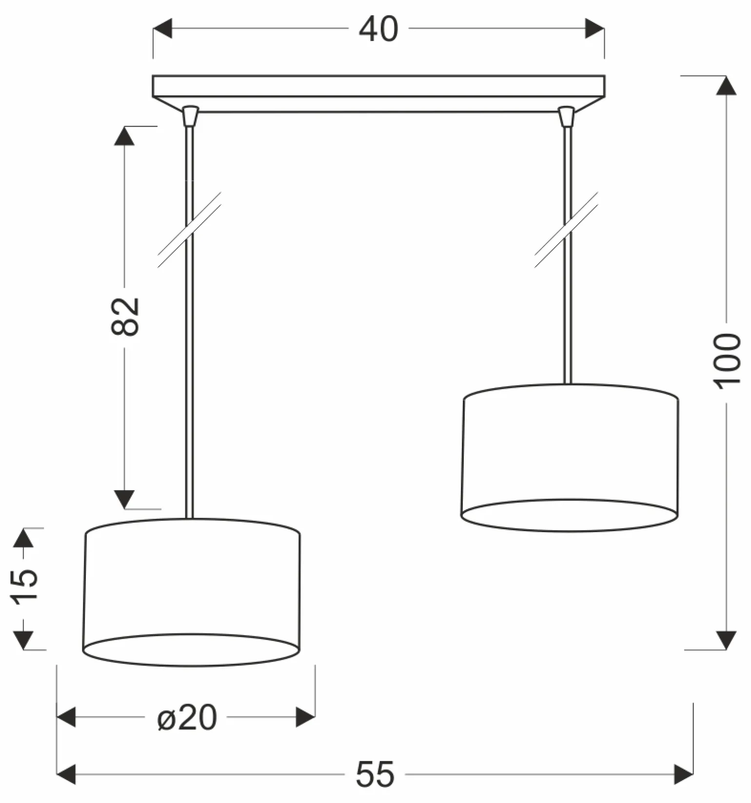 Sklep Kaja Dwuramienna, abażurowa lampa nad stół 32-37633 PANDY | Kaja