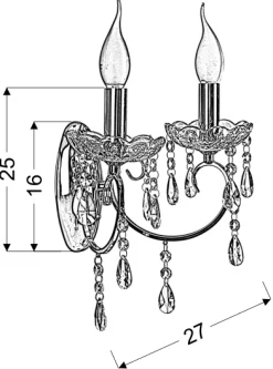 Sklep Kaja Dwuramienna, elegancka lampa ścienna 22-96138 AURORA | Kaja