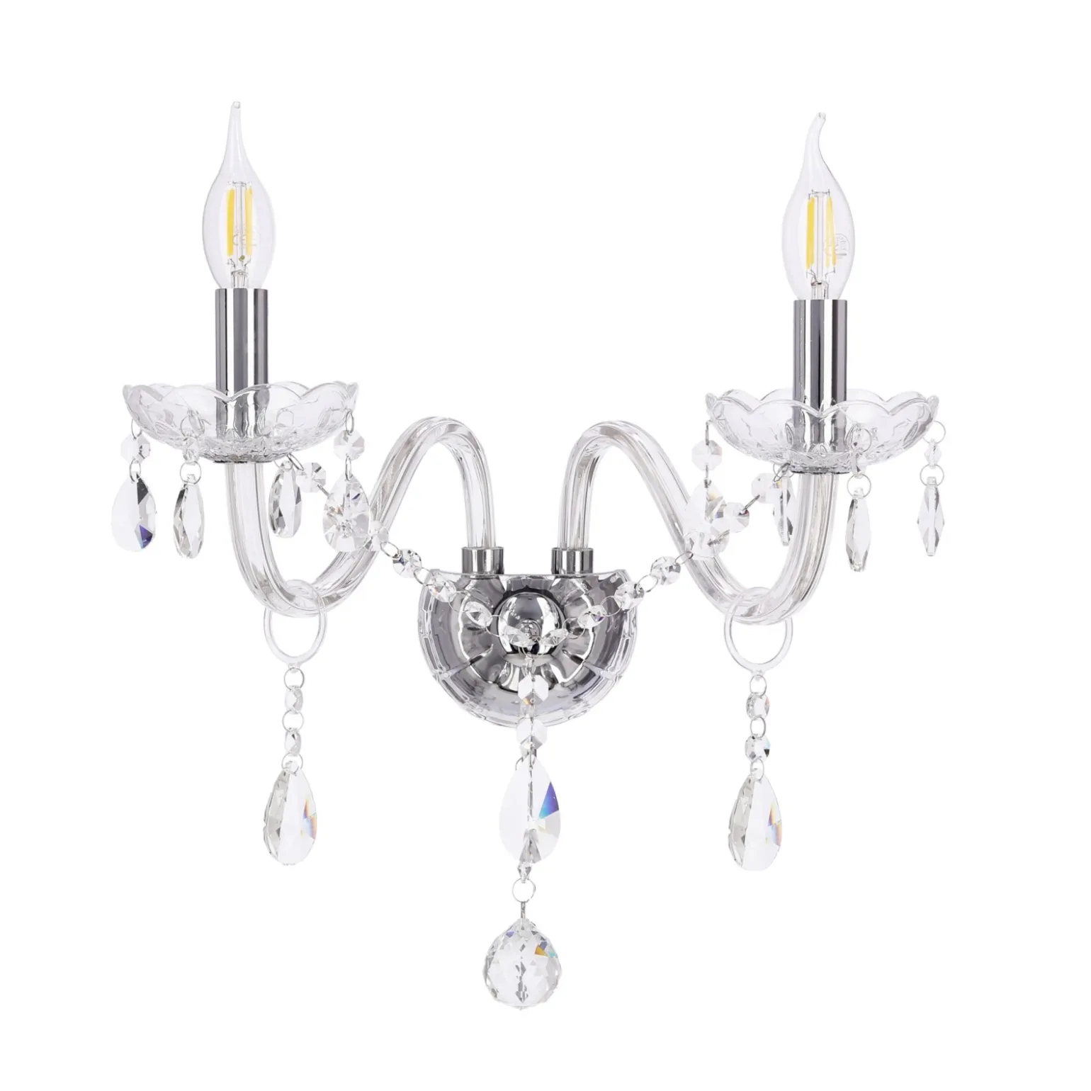 Sklep Kaja Dwuramienna, kryształowa lampa ścienna 22-30276 CRISTALLO | Kaja