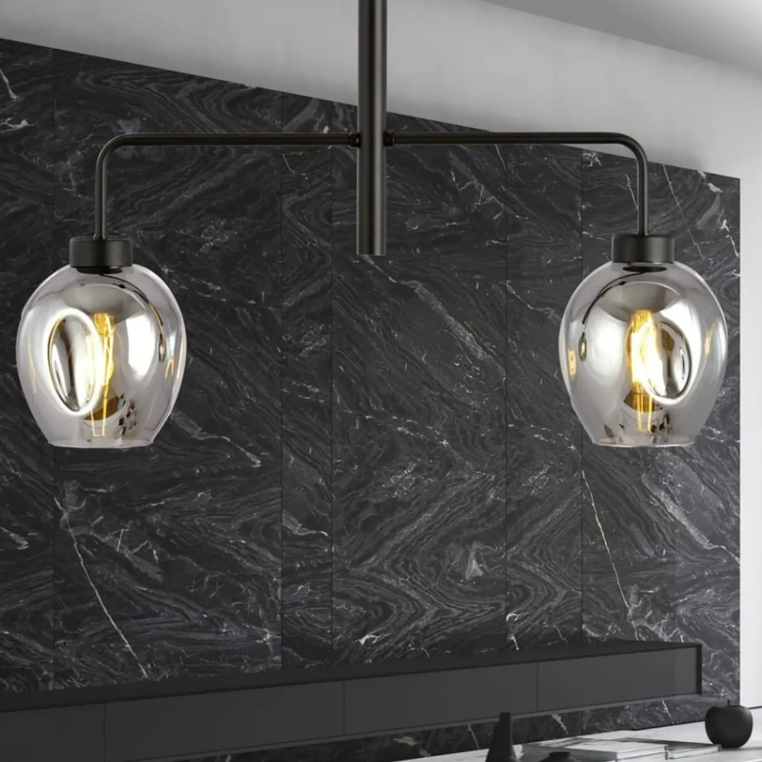 Cheap Dwuramienna lampa sufitowa z ciemnymi kloszami 1163/2 LUKKA | Kaja Żyrandole Nowoczesne