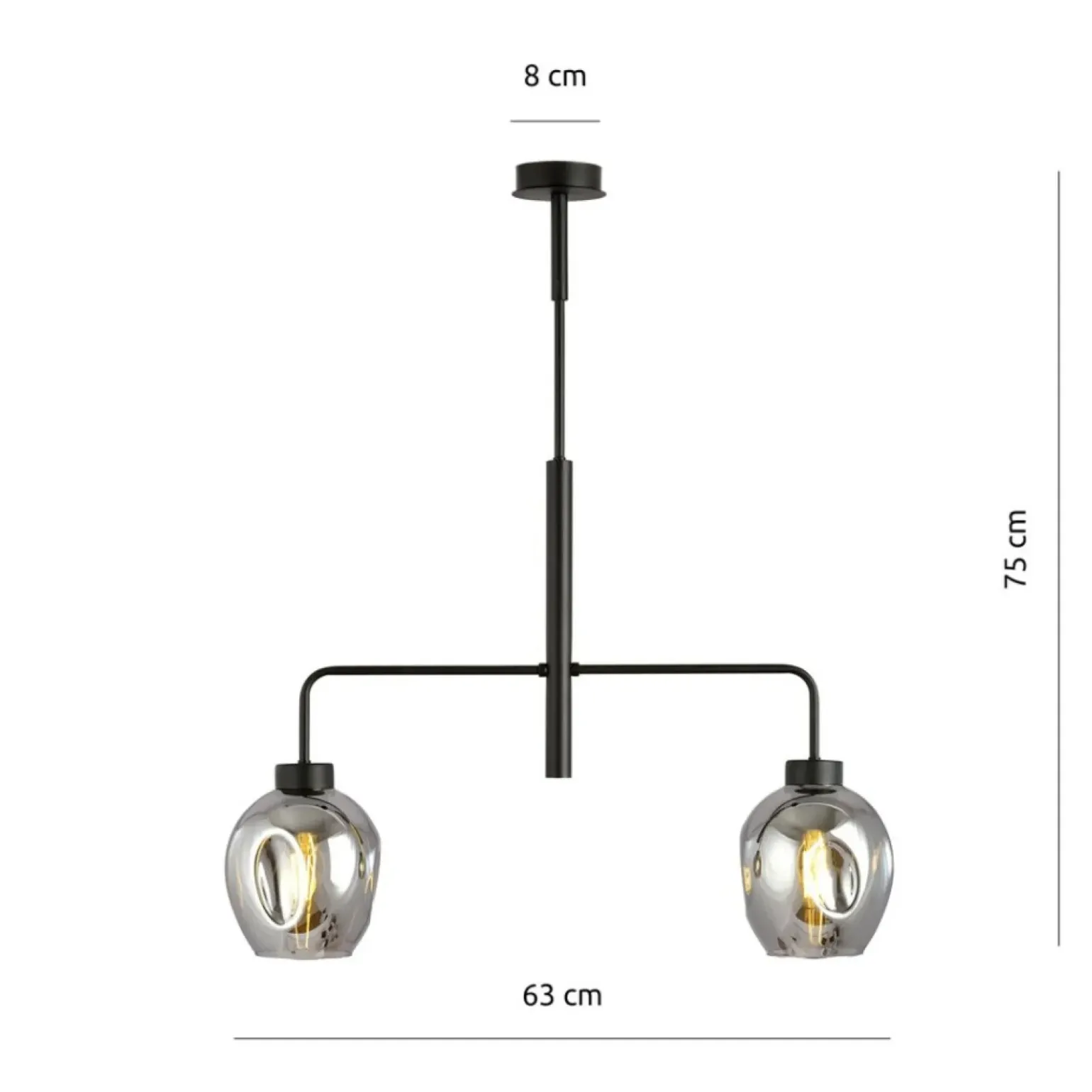 Cheap Dwuramienna lampa sufitowa z ciemnymi kloszami 1163/2 LUKKA | Kaja Żyrandole Nowoczesne