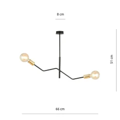 Store Dwuramienna lampa sufitowa bez kloszy 1125/2 BOLT | Kaja Oświetlenie Żyrandole Nowoczesne