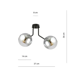 Store Dwuramienna lampa sufitowa do korytarza 1140/2 NOVA | Kaja Oświetlenie Żyrandole Nowoczesne