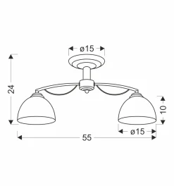 Sklep Kaja Dwuramienna, srebrna lampa sufitowa 32-22707 FILONA | Kaja Oświetlenie