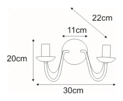 Sklep Kaja Dwuramienny kinkiet w stylu rustykalnym K-3994 BARTEZ | Kaja