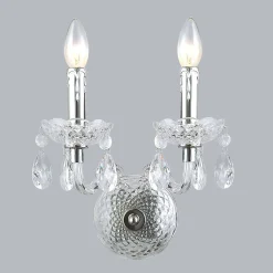 Sklep Kaja Dwuramienny, kryształowy kinkiet A.90690/2CLE WHIZ | Kaja Oświetlenie