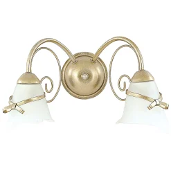 Sklep Kaja Dwuramienny, zdobiony, złoty kinkiet LX 71 KOKARDA | Kaja Oświetlenie