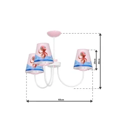 Sklep Kaja Dziecięca lampa wisząca z rysunkami MLP6810 z serii OŚMIORNICA LOLA | Kaja Oświe
