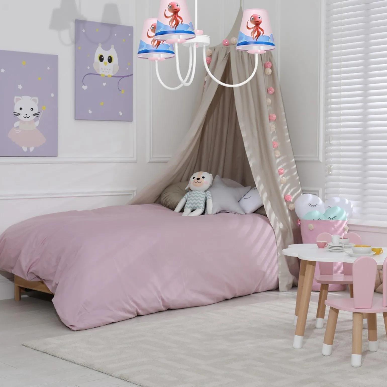 Sklep Kaja Dziecięca lampa wisząca z rysunkami MLP6810 z serii OŚMIORNICA LOLA | Kaja Oświe