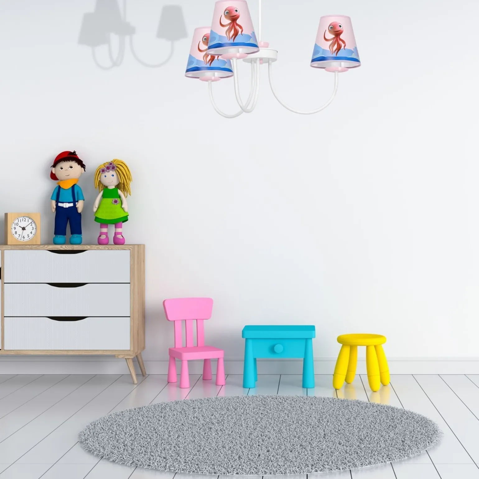 Sklep Kaja Dziecięca lampa wisząca z rysunkami MLP6810 z serii OŚMIORNICA LOLA | Kaja Oświe