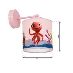 Sklep Kaja Dziecięcy, różowy kinkiet, ośmiornica MLP6804 z serii OŚMIORNICA LOLA | Kaja Ośw
