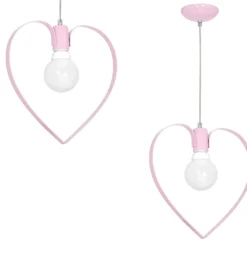Store Dziewczęca, różowa lampa wisząca serce MLP9953 AMORE | Kaja Żyrandole Nowoczesne