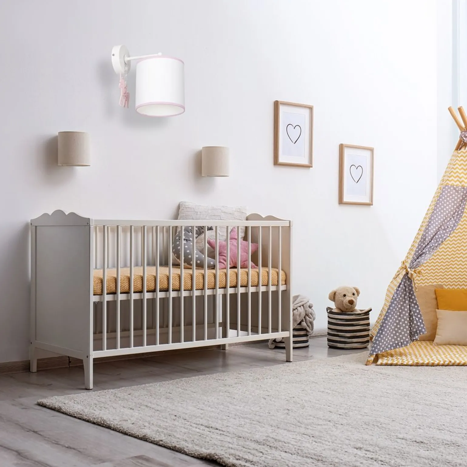 Sklep Kaja Dziewczęcy kinkiet ścienny z różowymi elementami MLP6489 z serii UNI | Kaja Oświ