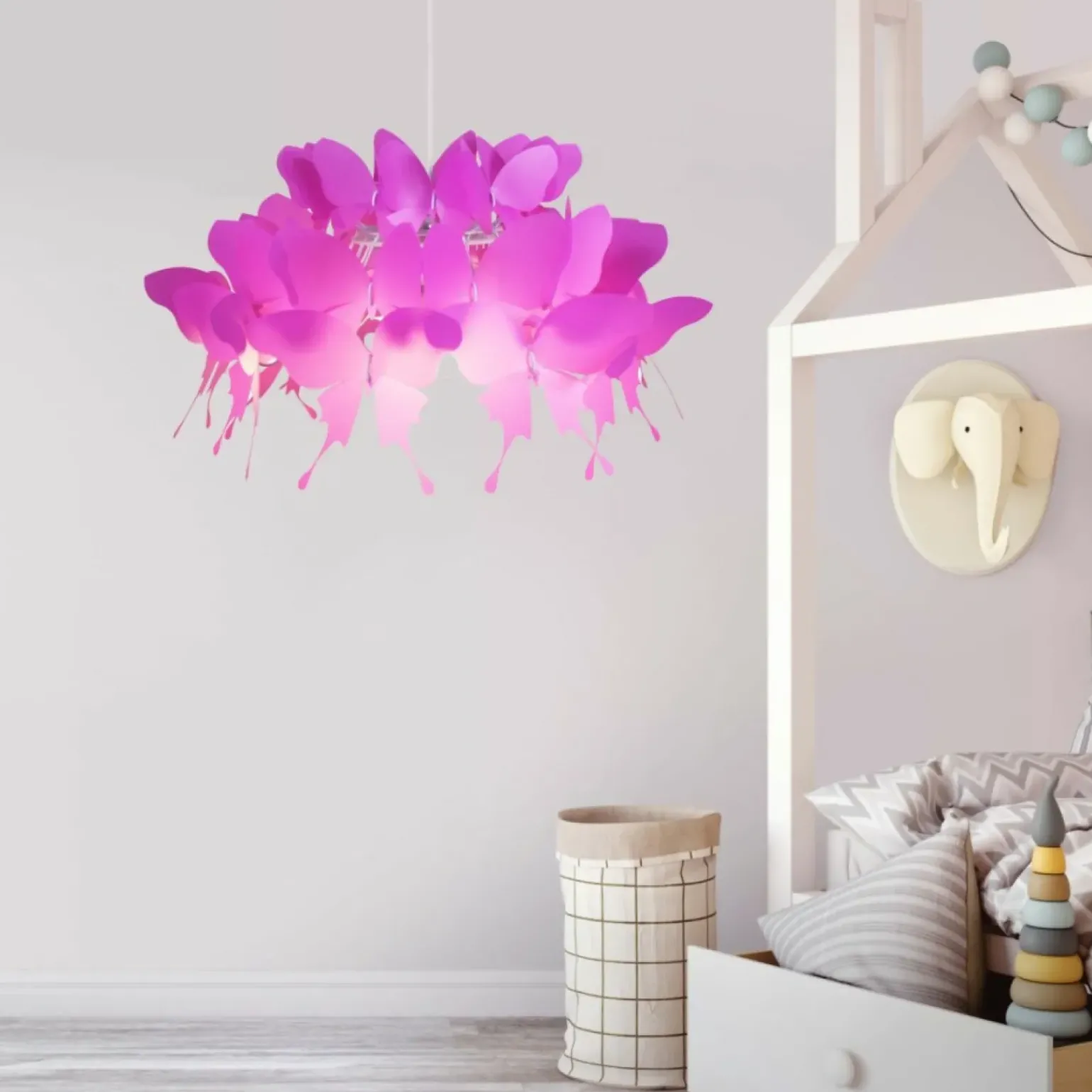 Clearance Dziewczęcy żyrandol motyle LP-MD088-3439A/1P FARFALLA | Kaja Żyrandole Nowoczesne