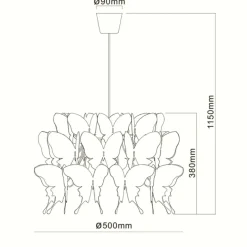 Clearance Dziewczęcy żyrandol motyle LP-MD088-3439A/1P FARFALLA | Kaja Żyrandole Nowoczesne