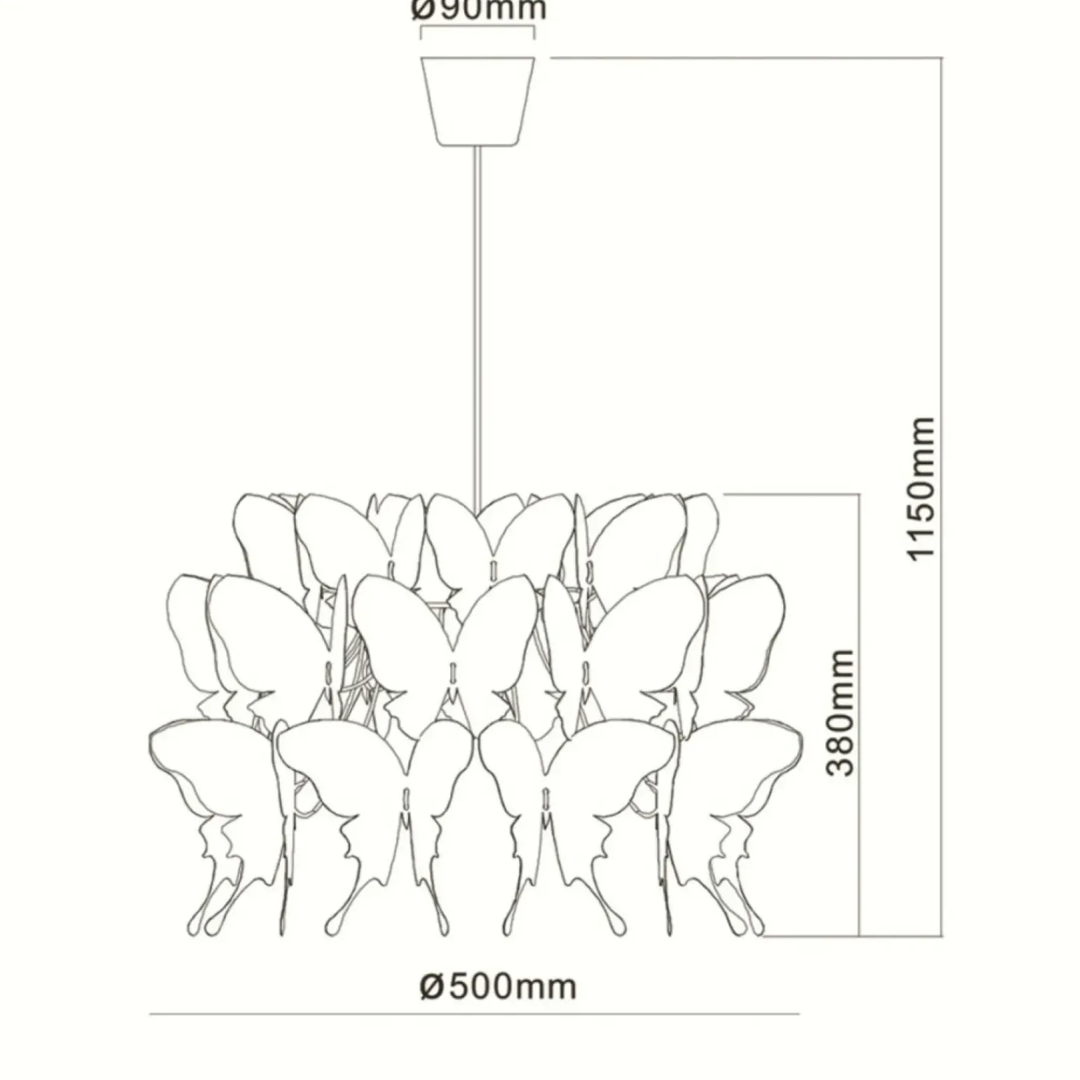 Clearance Dziewczęcy żyrandol motyle LP-MD088-3439A/1P FARFALLA | Kaja Żyrandole Nowoczesne