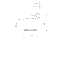 Sklep Kaja Efektowna, czarna lampa ścienna z abażurem 9084 | Kaja Oświetlenie