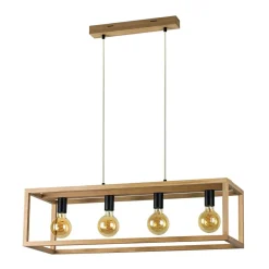 Outlet Efektowna, drewniana lampa wisząca nad stół 61590474 KAGO | Kaja Żyrandole Nowoczesne