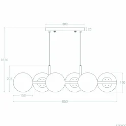 Best Sale Efektowna lampa do oświetlenia stołu ABR-LWZC-6XE27 CONTE | Kaja Żyrandole Nowoczesne