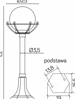 Sklep Kaja Efektowna lampa ogrodowa z koszyczkiem i kloszem K 5002/3/KPO