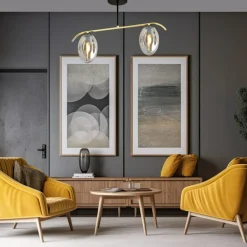 Best Sale Efektowna lampa sufitowa ze złotą konstrukcją 1280/2 z serii FINES Żyrandole Nowoczesne