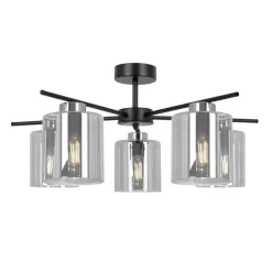 Sale Efektowna lampa sufitowa ze srebrnymi elementami K-5527 z serii LUNA Żyrandole Nowoczesne