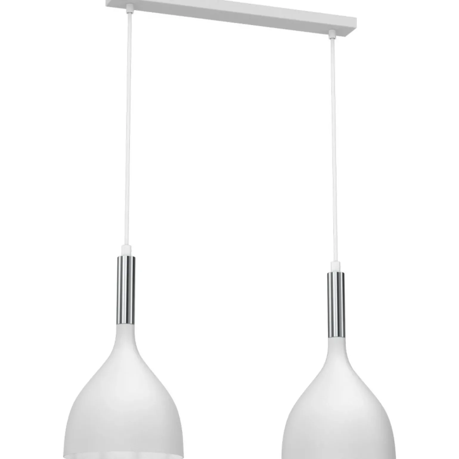 Store Efektowna lampa wisząca, biało-srebrna LX 3957 z serii NOAK | Kaja Żyrandole Nowoczesne