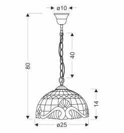 Sklep Kaja Efektowna lampa wisząca z witrażowym kloszem 31-20697 MARSALA | Kaja
