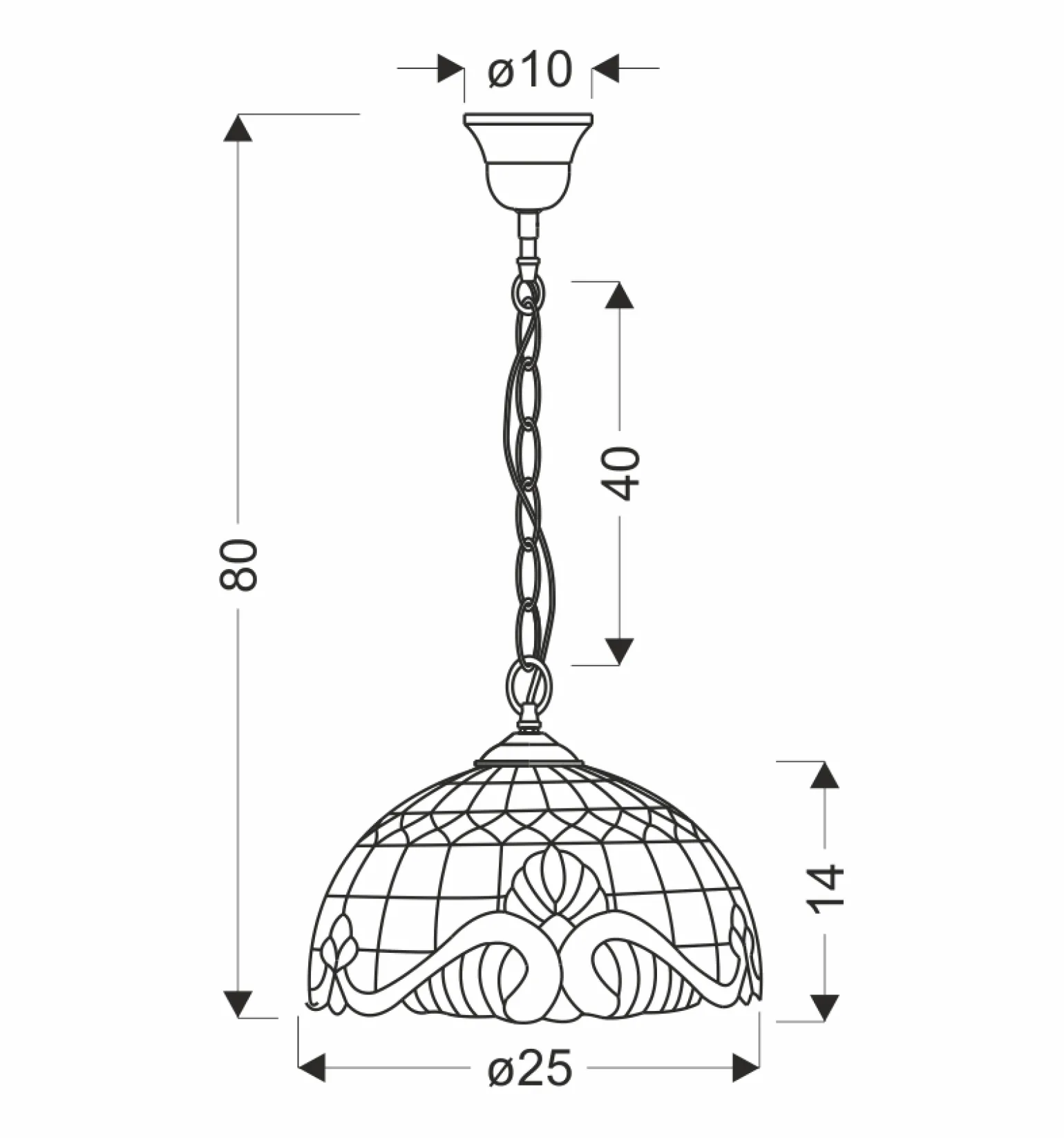 Sklep Kaja Efektowna lampa wisząca z witrażowym kloszem 31-20697 MARSALA | Kaja