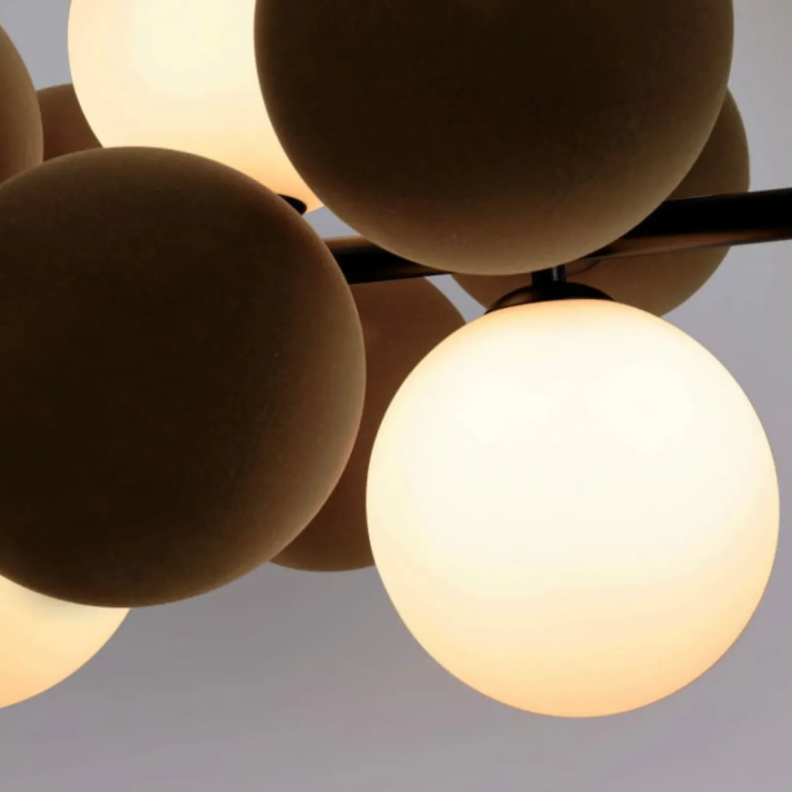 Discount Efektowna lampa wisząca z brązowymi kulami ABR-GRAPPA-H-B VINO | Kaja Żyrandole Nowoczesne