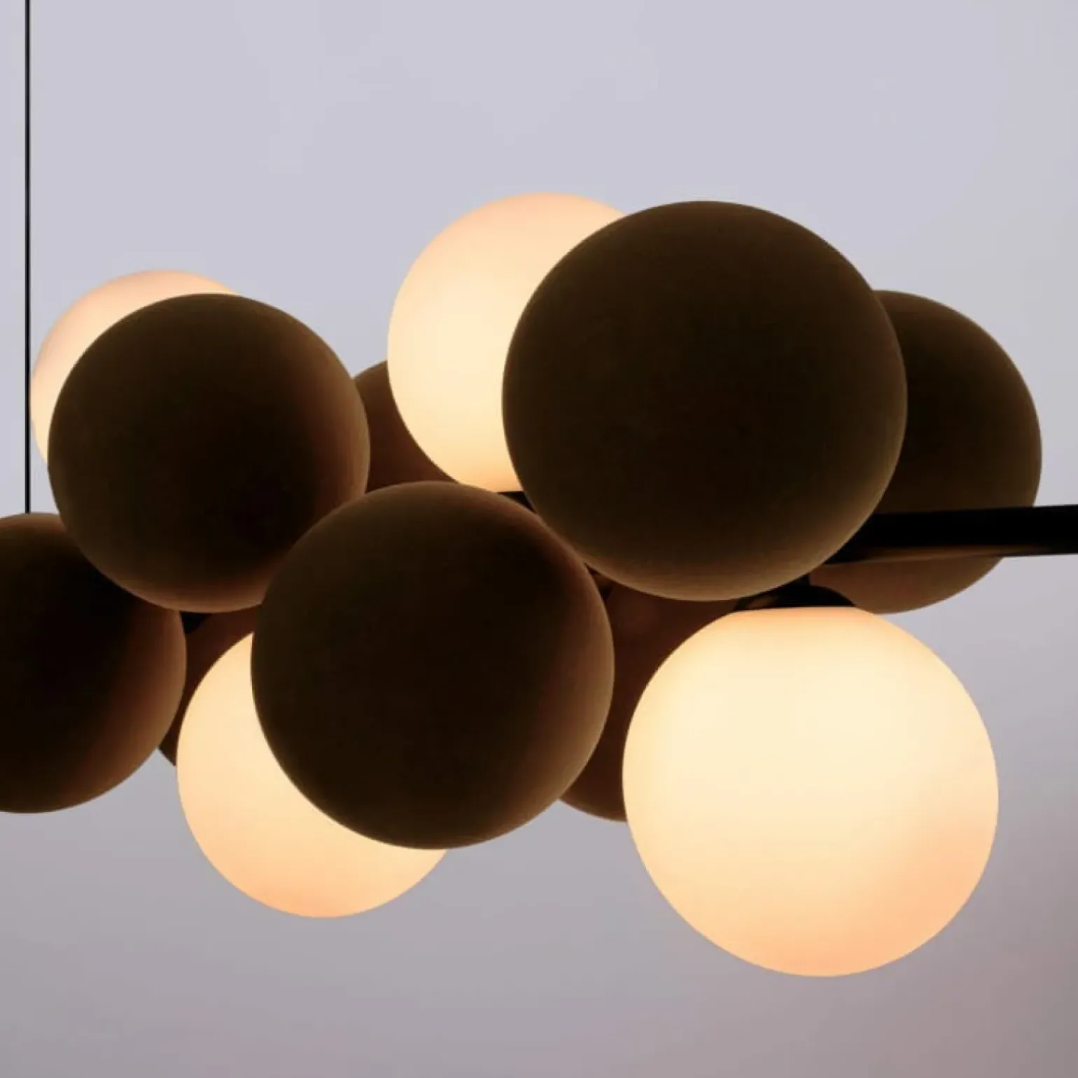 Discount Efektowna lampa wisząca z brązowymi kulami ABR-GRAPPA-H-B VINO | Kaja Żyrandole Nowoczesne