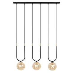 Flash Sale Efektowna lampa wisząca z bursztynowymi kloszami K-5596 z serii GOLDI Żyrandole Nowoczesne