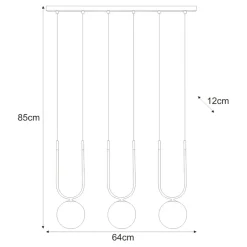 Flash Sale Efektowna lampa wisząca z bursztynowymi kloszami K-5596 z serii GOLDI Żyrandole Nowoczesne
