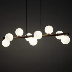 Store Efektowna lampa z drewna TK 10273 ESTERA WOOD ORZECH | Kaja Żyrandole Nowoczesne