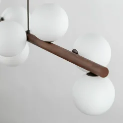 Store Efektowna lampa z drewna TK 10273 ESTERA WOOD ORZECH | Kaja Żyrandole Nowoczesne