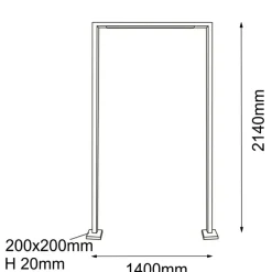 Sklep Kaja Efektowna lampa zewnętrzna - ramka 214cm ANT 9930 TAKETA | Kaja